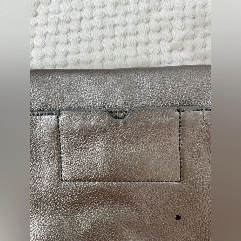 Cole Haan Metallic Silver Canteen Messenger Crossbody